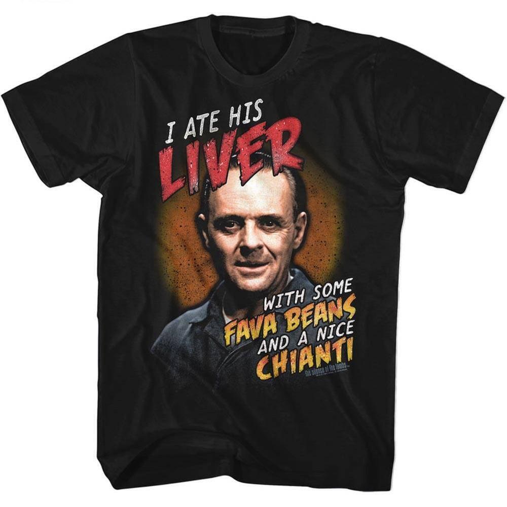 Silence Of The Lambs Fava Beans And Chianti Black Adult T Shirt